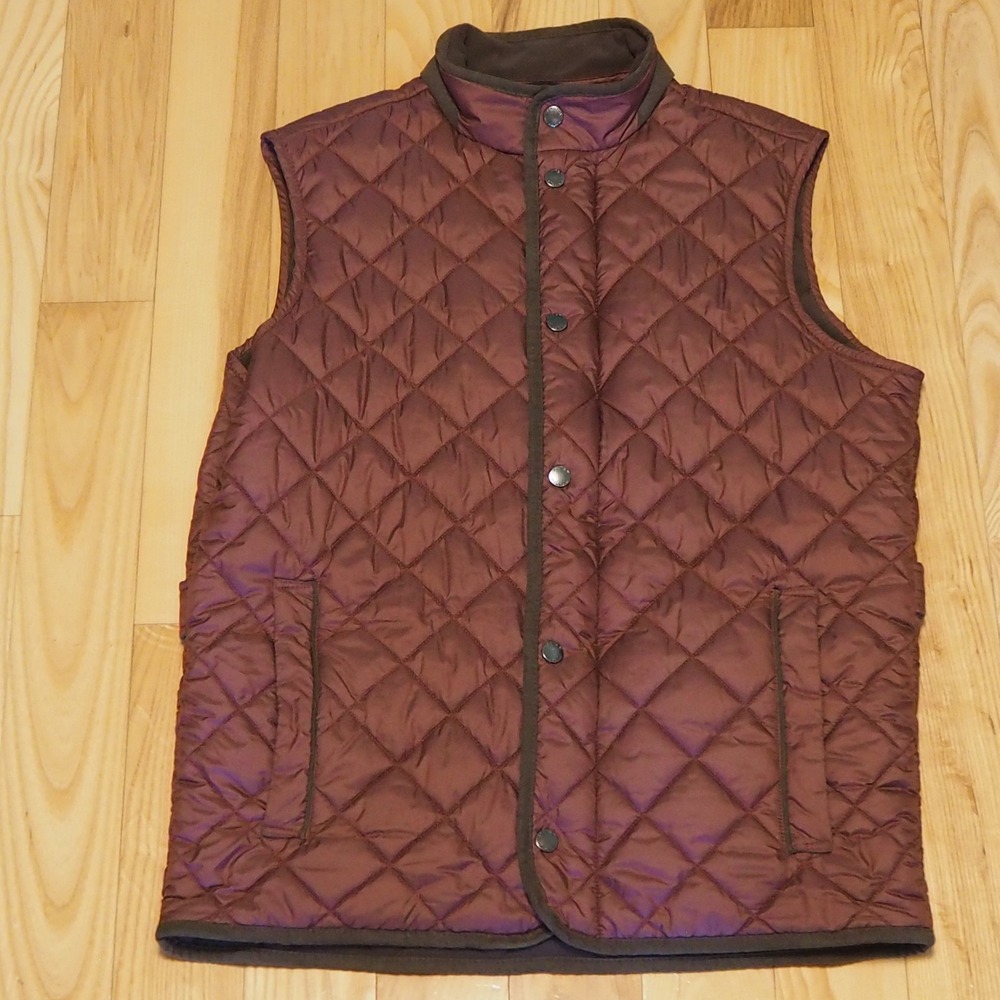 Peter Millar Essex Quilted Vest Men's S Burgundy Windproof Water Resist Golf